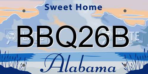 BBQ26B Alabama License Plate