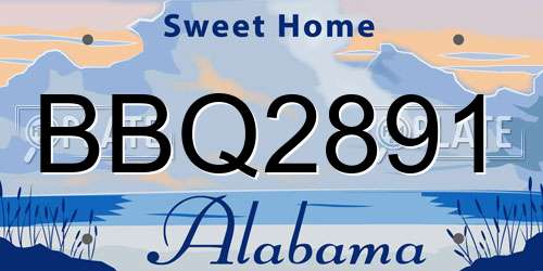 BBQ2891 Alabama License Plate