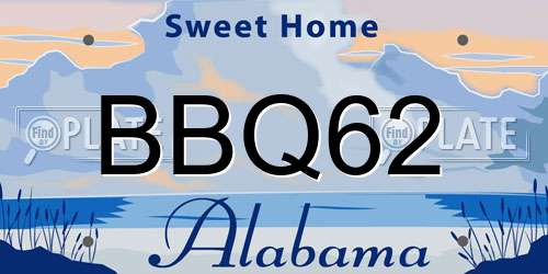 BBQ62 Alabama License Plate