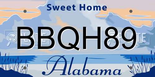 BBQH89 Alabama License Plate