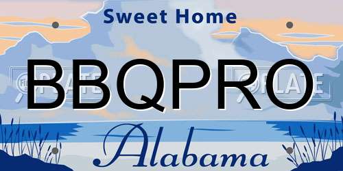 BBQPRO Alabama License Plate