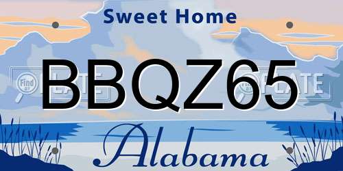 BBQZ65 Alabama License Plate