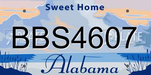 BBS4607 Alabama License Plate