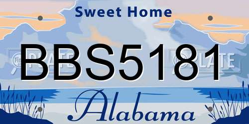 BBS5181 Alabama License Plate