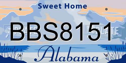 BBS8151 Alabama License Plate