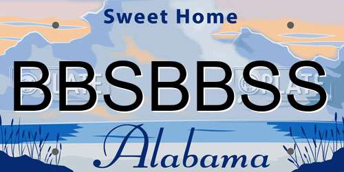 BBSBBSS Alabama License Plate