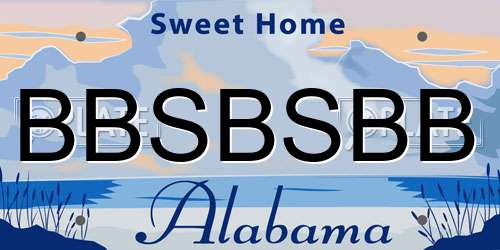 BBSBSBB Alabama License Plate