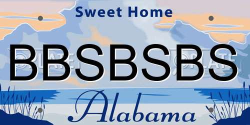 BBSBSBS Alabama License Plate