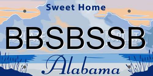 BBSBSSB Alabama License Plate