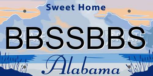 BBSSBBS Alabama License Plate
