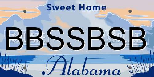 BBSSBSB Alabama License Plate