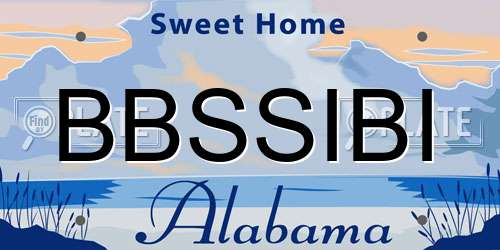 BBSSIBI Alabama License Plate
