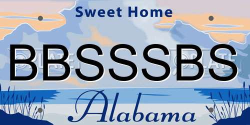 BBSSSBS Alabama License Plate