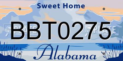 BBT0275 Alabama License Plate