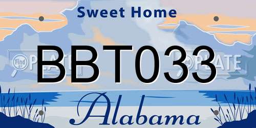 BBT033 Alabama License Plate