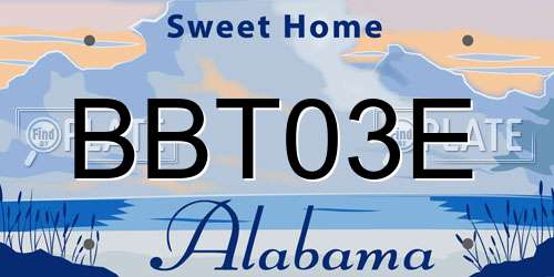 BBT03E Alabama License Plate
