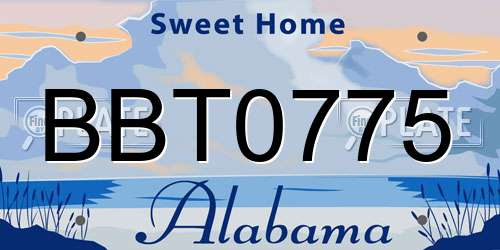 BBT0775 Alabama License Plate