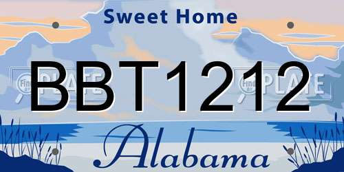 BBT1212 Alabama License Plate