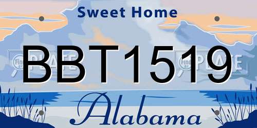 BBT1519 Alabama License Plate