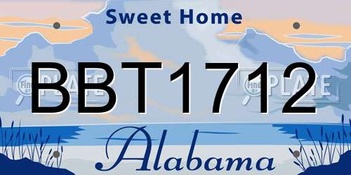 BBT1712 Alabama License Plate
