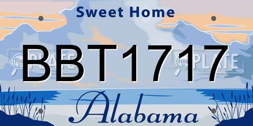 BBT1717 Alabama License Plate