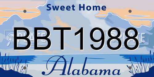 BBT1988 Alabama License Plate