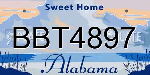 BBT4897 Alabama License Plate