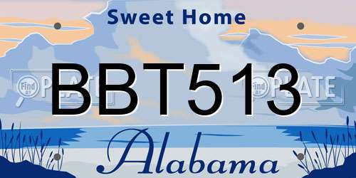 BBT513 Alabama License Plate