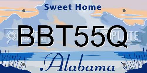 BBT55Q Alabama License Plate