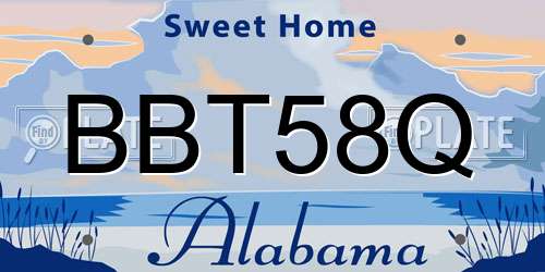 BBT58Q Alabama License Plate