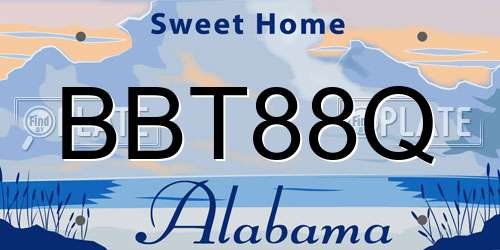 BBT88Q Alabama License Plate