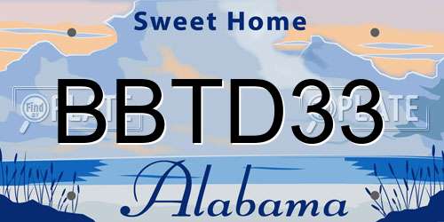BBTD33 Alabama License Plate