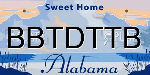 BBTDTTB Alabama License Plate