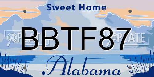 BBTF87 Alabama License Plate