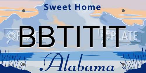 BBTITIT Alabama License Plate