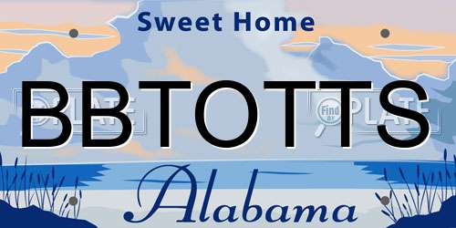 BBTOTTS Alabama License Plate