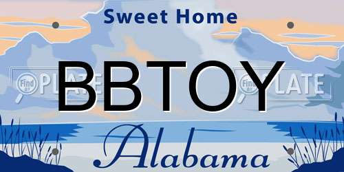BBTOY Alabama License Plate