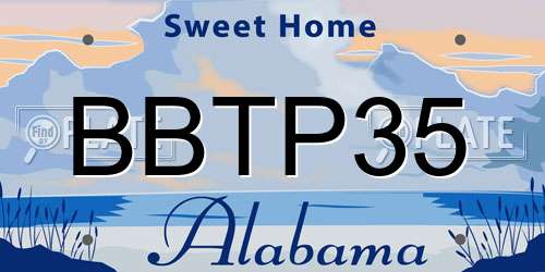 BBTP35 Alabama License Plate
