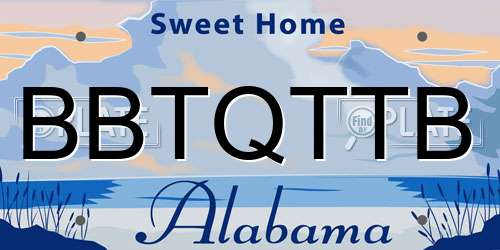 BBTQTTB Alabama License Plate