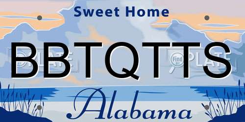 BBTQTTS Alabama License Plate