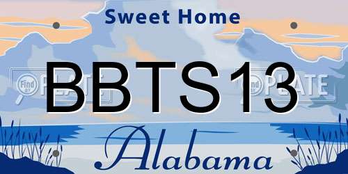 BBTS13 Alabama License Plate