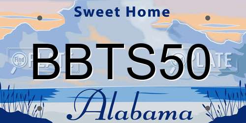 BBTS50 Alabama License Plate