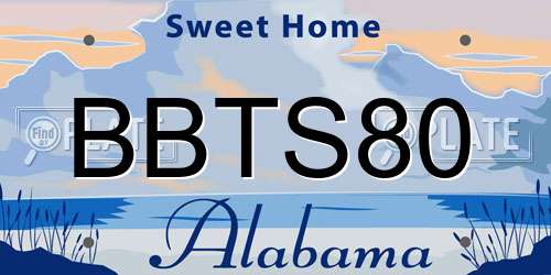 BBTS80 Alabama License Plate