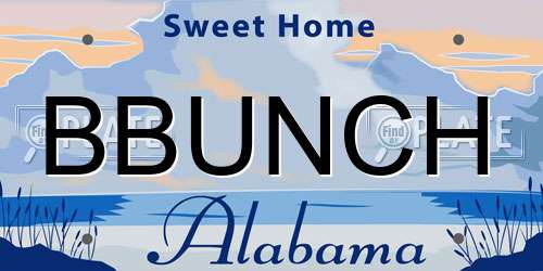 BBUNCH Alabama License Plate