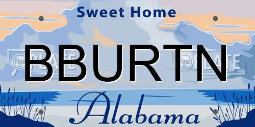 BBURTN Alabama License Plate