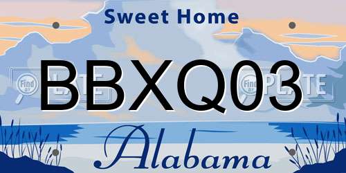 BBXQ03 Alabama License Plate