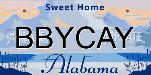 BBYCAY Alabama License Plate