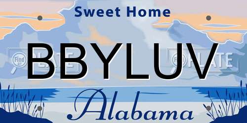 BBYLUV Alabama License Plate