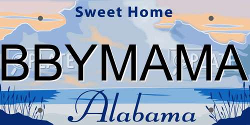 BBYMAMA Alabama License Plate