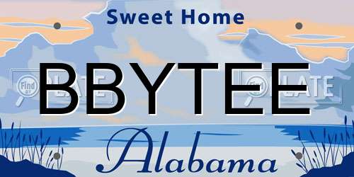 BBYTEE Alabama License Plate